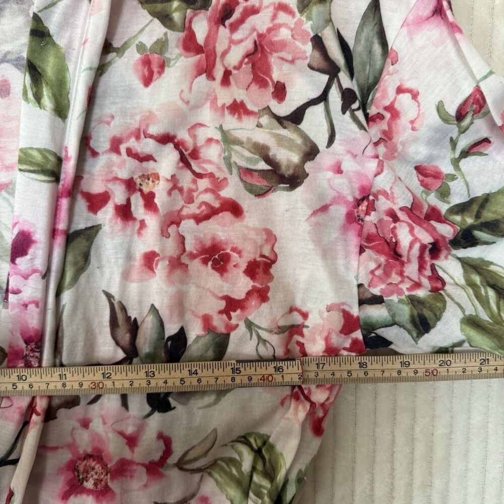 Show Me Your Mumu Robe Kimono Womens OS One Size White Pink Floral Belted Cardi - Picture 4 of 10